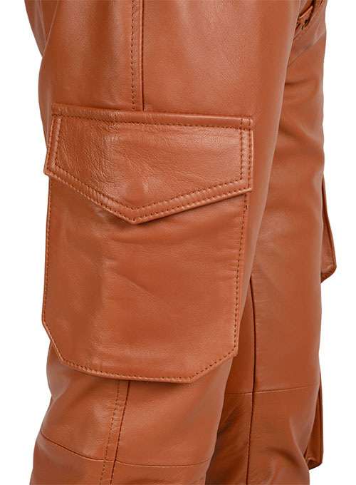 (image for) Terrain Brown Drifter Leather Cargo Pants - Click Image to Close