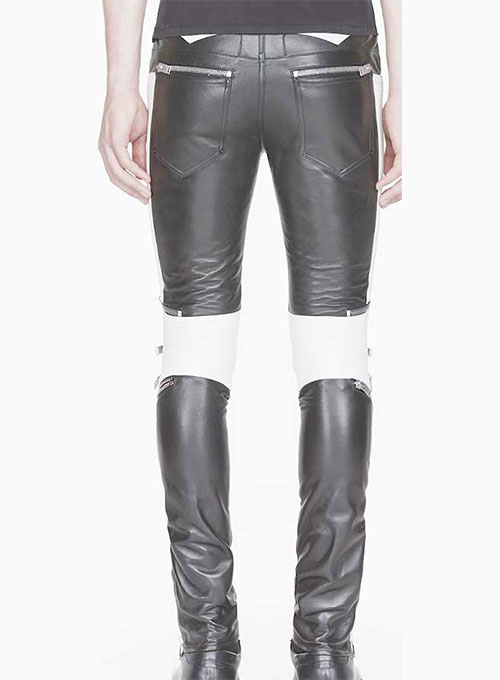 (image for) Electric Zipper Combination Leather Pants - Click Image to Close
