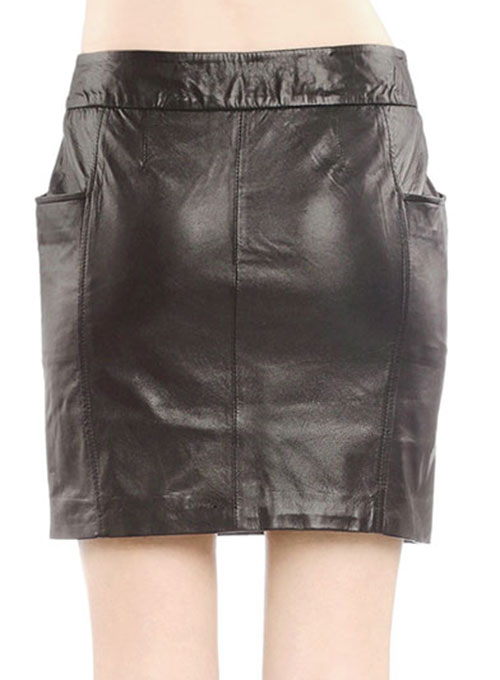 (image for) Fluted Leather Skirt - # 164 - Click Image to Close
