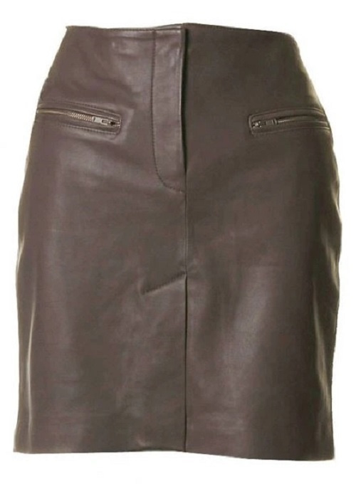 (image for) Front Slit Leather Skirt - # 126 - Click Image to Close