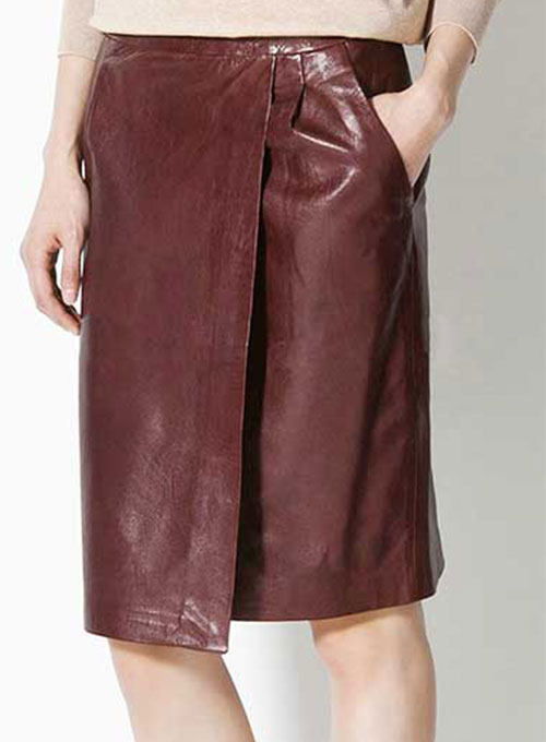 (image for) Front Panelled Leather Skirt - # 170