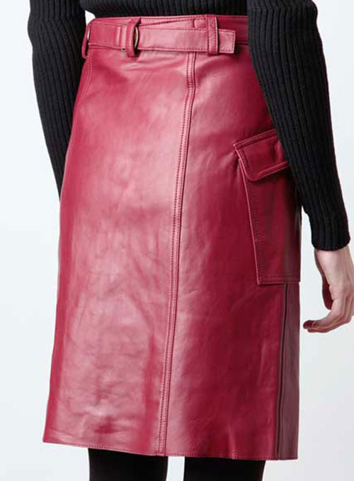(image for) Front Pocket Leather Skirt - # 147 - Click Image to Close