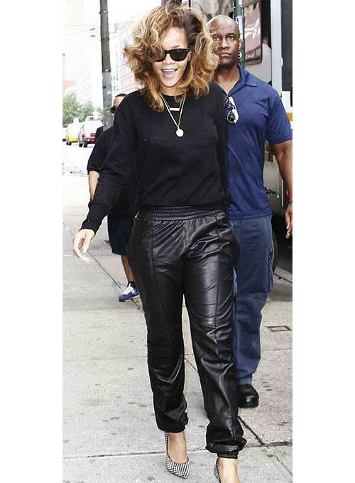 (image for) Rihanna Leather Joggers Replica - Click Image to Close