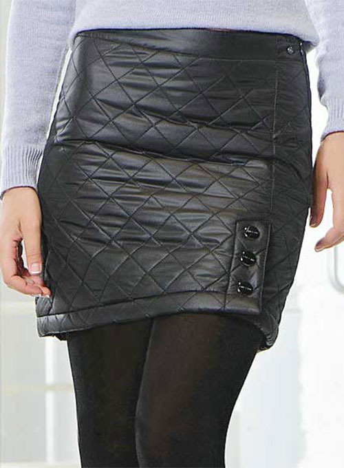 (image for) Luxury Quilted Leather Skirt - # 433 - Click Image to Close