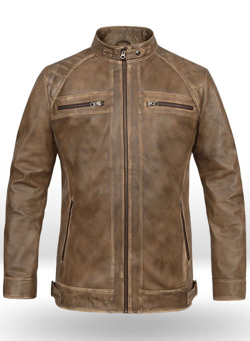 (image for) Rubbed Espanol Timber Brown Leather Jacket # 653 - Click Image to Close