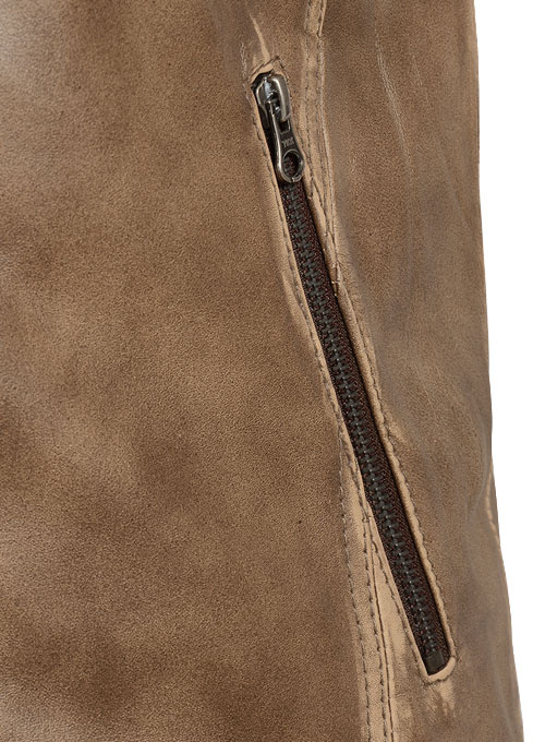 (image for) Rubbed Espanol Timber Brown Leather Jacket # 653 - Click Image to Close