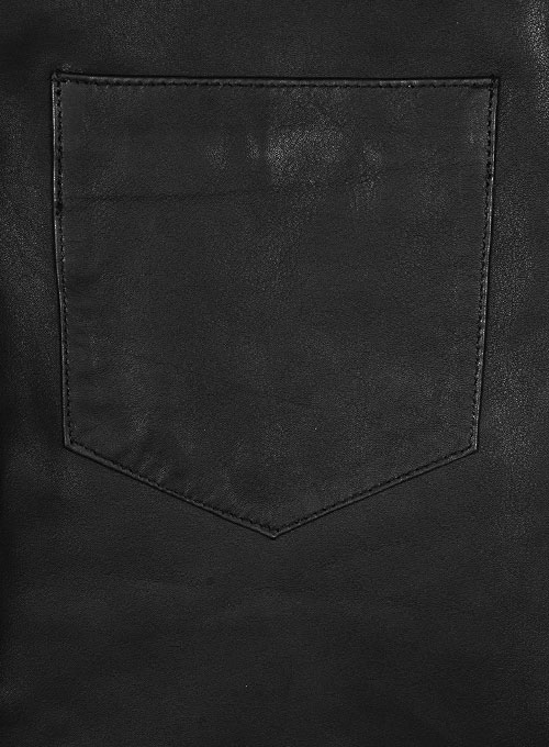 (image for) Soft Rich Black Leather Cargo Shorts Style # 377 - Click Image to Close