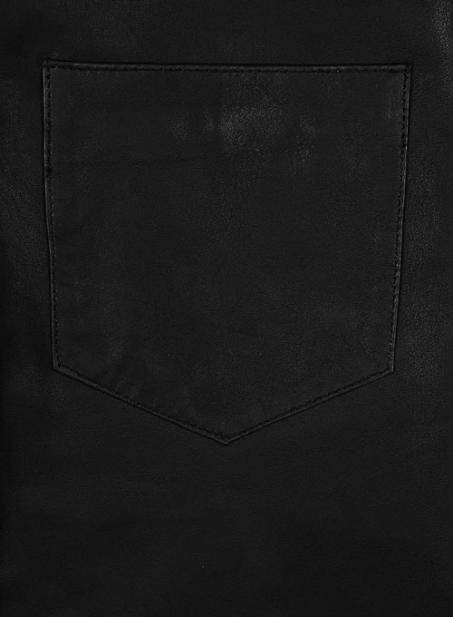 (image for) Soft Rich Black Leather Cargo Shorts Style # 377