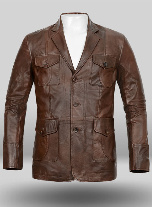 (image for) Spanish Brown Leather Blazer - #716 - Click Image to Close