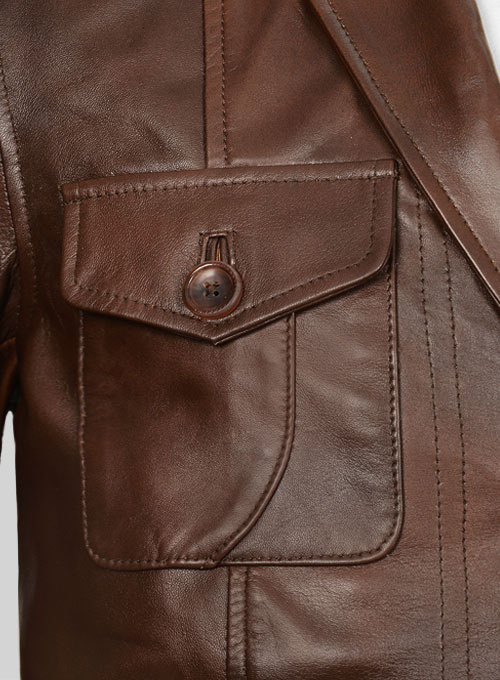 (image for) Spanish Brown Leather Blazer - #716 - Click Image to Close