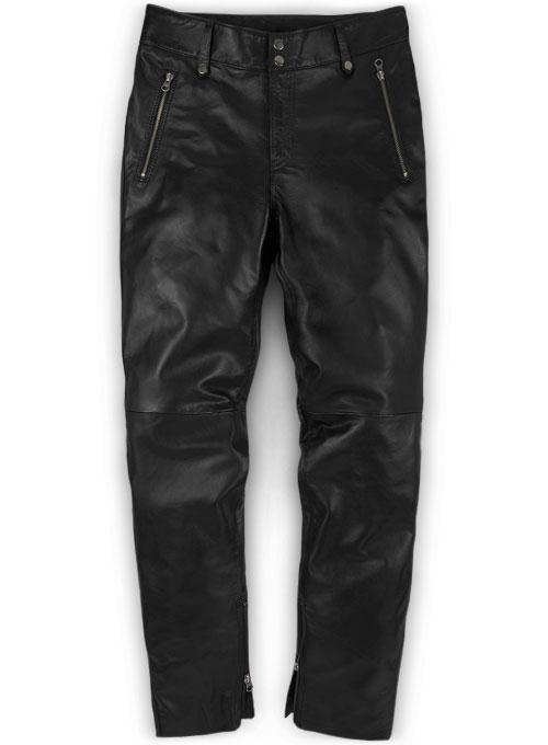 (image for) Thrill Leather Biker Jeans - Click Image to Close