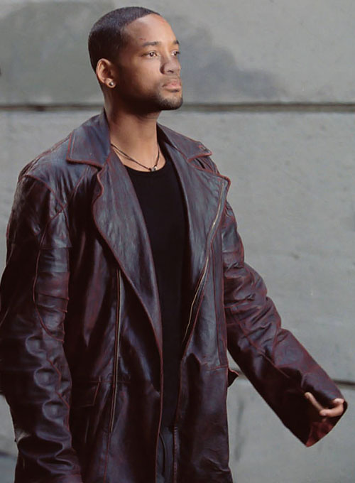 (image for) Will Smith I Robot Leather Trench Coat - Click Image to Close
