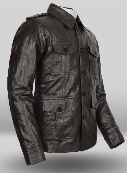 (image for) Wrinkled Brown Leather Jacket #122 - Click Image to Close