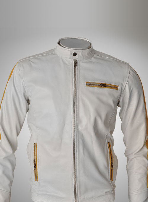 (image for) Yellow Stripe Leather Jacket # 100 - Click Image to Close