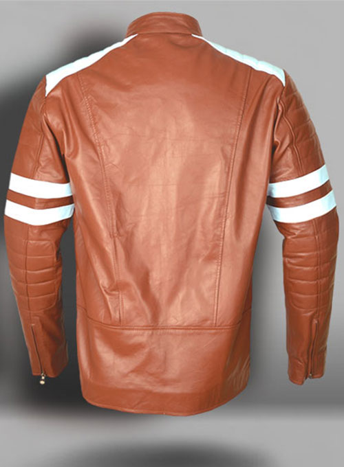 (image for) Tan Brown Fight Club Leather Jacket - Click Image to Close