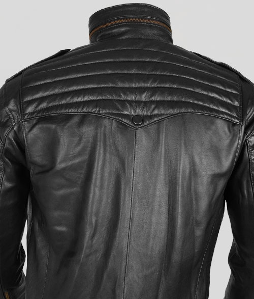 (image for) Thick Black Leather Jacket # 641 - Click Image to Close