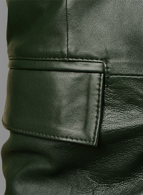 (image for) Vintage Green Leather Blazer - Click Image to Close