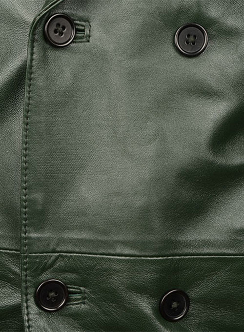 (image for) Vintage Green Leather Blazer - Click Image to Close