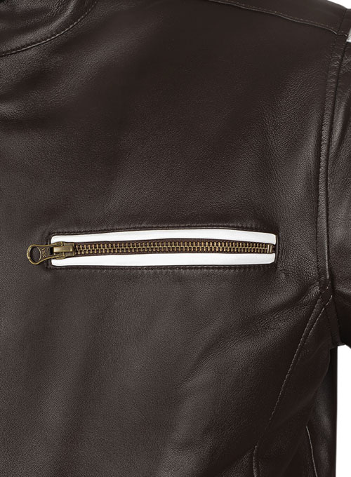 (image for) White Stripe Leather Jacket # 100 - Click Image to Close