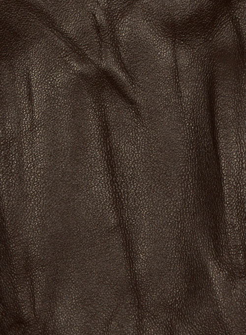 (image for) Wrinkled Brown Leather Fighter T-Shirt Jacket - Click Image to Close