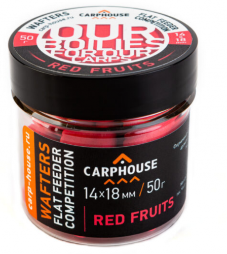 CARPHOUSE Насадочные Бойлы Нейтрально плавучести Дамбелс 14*18 мм. "Red Fruits" (фрукты) 0,05 кг.
