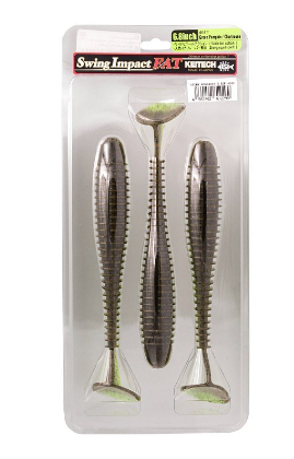 Приманка силиконовая Keitech Swing Impact FAT 6.8" #401 Green Pumpkin Chartreuse