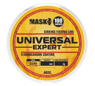 Леска AKKOI MASK UNIVERSAL EXPERT 100m clear (прозрачная) 0.16mm (3.1kg)					