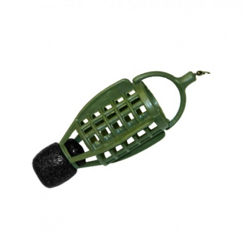 Груз-кормушка фидерная пластиковая X-FEEDER PL GREEN BULLET ARCHER 100г. (30мл.,цвет серый хаки)