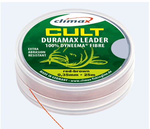 Шок-лидер Climax CULT Duramax Leader 0,14 mm 25 m  красно-коричневый	