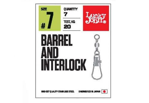 Вертлюги c застеж. LJ Pro Series BARREL AND INTERLOCK Black 014 10шт.