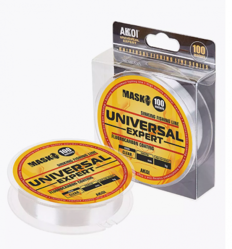 Леска AKKOI MASK UNIVERSAL EXPERT 100m clear (прозрачная) 0.22mm (5.2kg)				