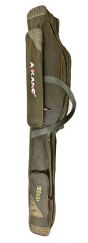 3 чехол для удочек СТАНДАРТ ЭКСТРА(135см, 2 отделения + 2 кармана, арт.302) серо-зелены