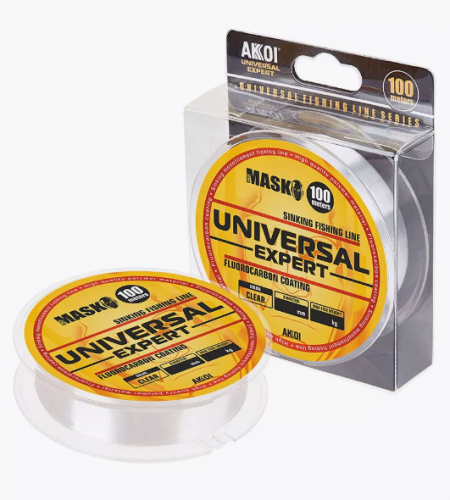 Леска AKKOI MASK UNIVERSAL EXPERT 100m clear (прозрачная) 0.20mm (4.4kg)	