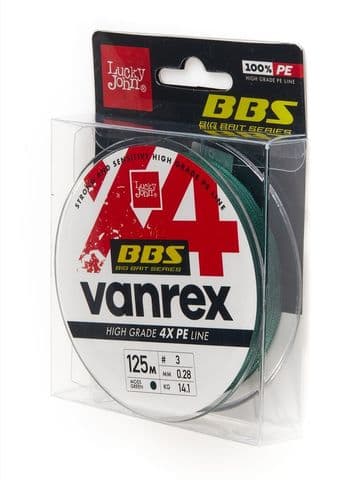 Леска плет. Lucky John Vanrex х4 BRAID Moss Green 125/008				