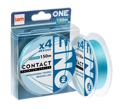 Плетеная леска №ONE CONTACT Х4-150 (blue)  0.4PE