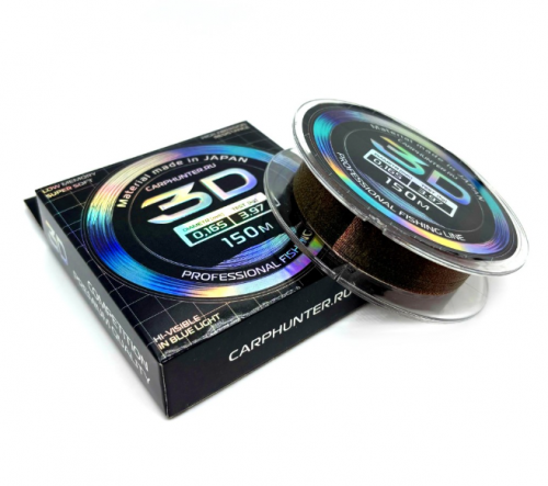 Универсальная монофильная леска CARPHUNTER 3D 0,165мм 3,97кг 150м Camo (Fluo Green)	