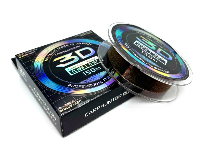 Универсальная монофильная леска CARPHUNTER 3D 0,453мм 22,49кг 150м Camo (Fluo Green)	