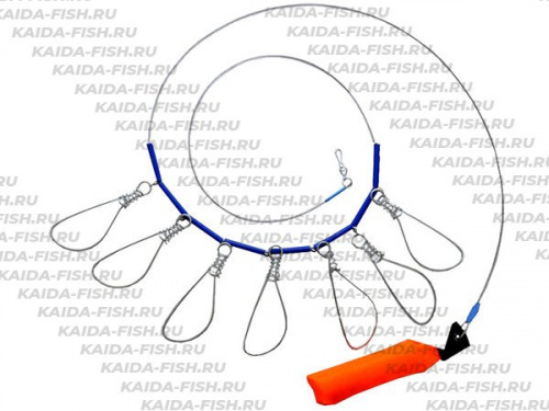 КУКАН метал.(трос) с поплавком 7-ти карабиновый						