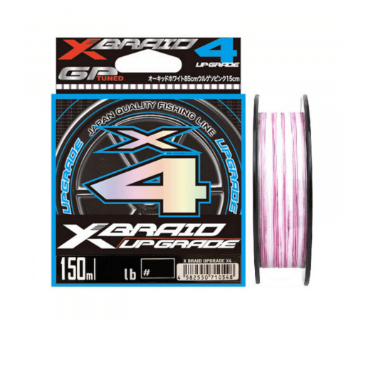 Шнур YGK X-Braid Upgrade X4 150m White Pink # 0.6 0.128 мм 12lb 5,4 кг