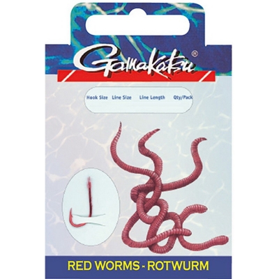 Крючок GAMAKATSU BKS-5260R Red Worm 45см  №6 d поводка 022 (10шт.) 140122-00600