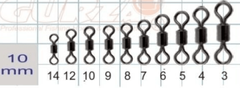 Вертлюжки Gurza-Rolling Swivel STAINLESS STEEL №14 (5шт./уп)								