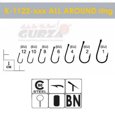 Крючки Gurza-ALL AROUND CARP RING BN № 1 (7шт/уп)												