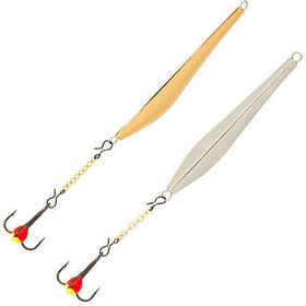 Блесна вертикал. зим. Lucky John DOUBLE BLADE с цеп. и тр. 55мм SG блистер							