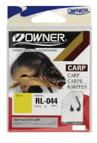 Крючок с поводком OWNER RL-044  №10 (70см, 0.16, 10шт.) Carp																			