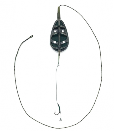 Готовый карповый монтаж с кормушкой In-line Flat method feeder MIDI 70г 1 крючок CarpHunter