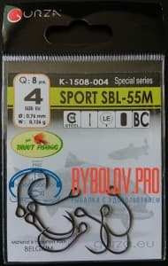 Крючки Gurza SPORT BL - 55M  № 4 (8шт/уп)