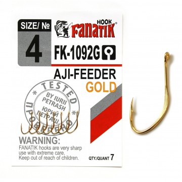 Крючки FANATIK FK-1092 AJI-FEEDER Gold №8 (6)														