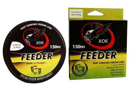 леска "ХОК" FEEDER (монофильная, тонущая, оливковая, 150м, 0.22мм, 4,2кг)