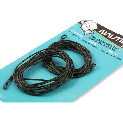 Готовый ледкор K501541S-60 G Double looped lead core 60cm 45lb (уп.2 шт) цвет Classic Camou Green		