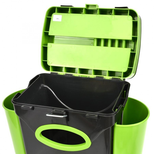 Ящик зимний "FishBox" (10л) зеленый Helios с навесными карманами											